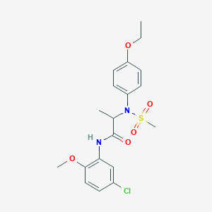 molecular formula C19H23ClN2O5S B3971930 N-(5-chloro-2-methoxyphenyl)-2-(4-ethoxy-N-methylsulfonylanilino)propanamide 