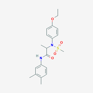 molecular formula C20H26N2O4S B3972000 N-(3,4-dimethylphenyl)-N~2~-(4-ethoxyphenyl)-N~2~-(methylsulfonyl)alaninamide 