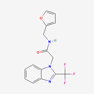 molecular formula C15H12F3N3O2 B3972110 N-[(FURAN-2-YL)METHYL]-2-[2-(TRIFLUOROMETHYL)-1H-13-BENZODIAZOL-1-YL]ACETAMIDE 
