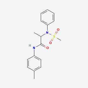 molecular formula C17H20N2O3S B3972197 N-(4-methylphenyl)-2-(N-methylsulfonylanilino)propanamide 
