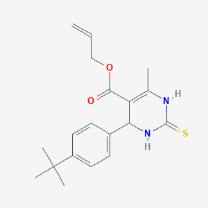 molecular formula C19H24N2O2S B3972242 PROP-2-EN-1-YL 4-(4-TERT-BUTYLPHENYL)-6-METHYL-2-SULFANYLIDENE-1,2,3,4-TETRAHYDROPYRIMIDINE-5-CARBOXYLATE 