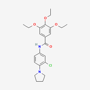 molecular formula C23H29ClN2O4 B3972330 N-[3-chloro-4-(pyrrolidin-1-yl)phenyl]-3,4,5-triethoxybenzamide 