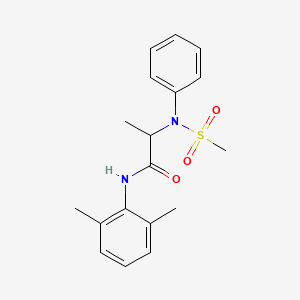 molecular formula C18H22N2O3S B3972338 N-(2,6-DIMETHYLPHENYL)-2-(N-PHENYLMETHANESULFONAMIDO)PROPANAMIDE 