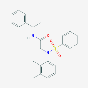 molecular formula C24H26N2O3S B3972374 2-[N-(benzenesulfonyl)-2,3-dimethylanilino]-N-(1-phenylethyl)acetamide 