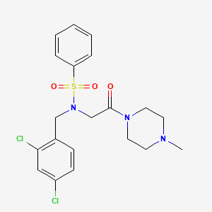 molecular formula C20H23Cl2N3O3S B3972667 N-(2,4-dichlorobenzyl)-N-[2-(4-methylpiperazin-1-yl)-2-oxoethyl]benzenesulfonamide 