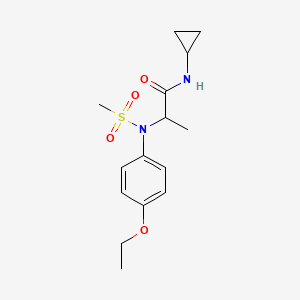 molecular formula C15H22N2O4S B3972721 N-CYCLOPROPYL-2-[N-(4-ETHOXYPHENYL)METHANESULFONAMIDO]PROPANAMIDE 