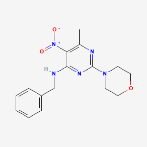 molecular formula C16H19N5O3 B3972738 N-benzyl-6-methyl-2-(morpholin-4-yl)-5-nitropyrimidin-4-amine 
