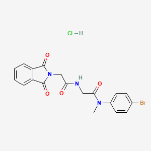 molecular formula C19H17BrClN3O4 B3972885 N-(4-bromophenyl)-2-[[2-(1,3-dioxoisoindol-2-yl)acetyl]amino]-N-methylacetamide;hydrochloride 