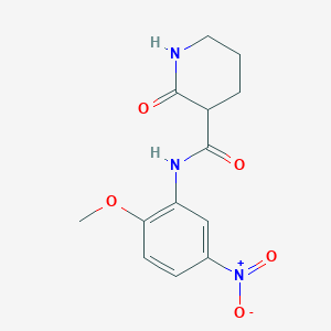 molecular formula C13H15N3O5 B3972946 N-(2-methoxy-5-nitrophenyl)-2-oxopiperidine-3-carboxamide 