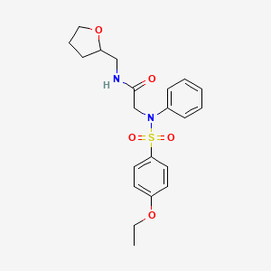 molecular formula C21H26N2O5S B3972993 N~2~-[(4-ethoxyphenyl)sulfonyl]-N~2~-phenyl-N-(tetrahydrofuran-2-ylmethyl)glycinamide 