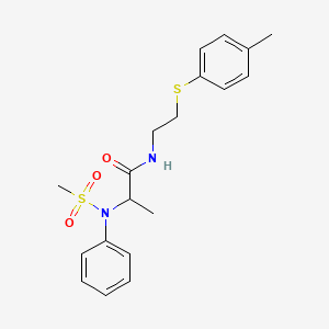 molecular formula C19H24N2O3S2 B3973083 N-{2-[(4-methylphenyl)sulfanyl]ethyl}-N~2~-(methylsulfonyl)-N~2~-phenylalaninamide 