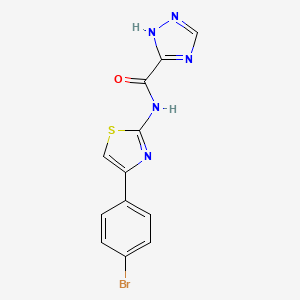molecular formula C12H8BrN5OS B3973147 N-[4-(4-bromophenyl)-1,3-thiazol-2-yl]-1H-1,2,4-triazole-5-carboxamide 