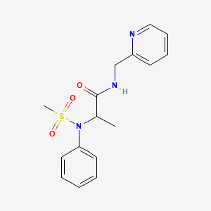 molecular formula C16H19N3O3S B3973199 N~2~-(methylsulfonyl)-N~2~-phenyl-N-(pyridin-2-ylmethyl)alaninamide 