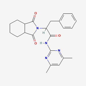 molecular formula C23H26N4O3 B3973526 N-(4,6-dimethylpyrimidin-2-yl)-2-(1,3-dioxooctahydro-2H-isoindol-2-yl)-3-phenylpropanamide 