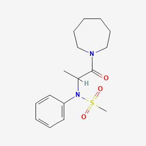 molecular formula C16H24N2O3S B3973548 N-[1-(azepan-1-yl)-1-oxopropan-2-yl]-N-phenylmethanesulfonamide 