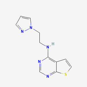 molecular formula C11H11N5S B3973713 N-(2-pyrazol-1-ylethyl)thieno[2,3-d]pyrimidin-4-amine 