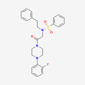 molecular formula C26H28FN3O3S B3973749 N-{2-[4-(2-fluorophenyl)piperazin-1-yl]-2-oxoethyl}-N-(2-phenylethyl)benzenesulfonamide 