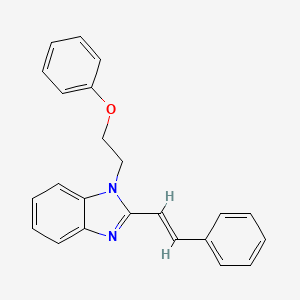 molecular formula C23H20N2O B3973790 1-(2-PHENOXYETHYL)-2-[(1E)-2-PHENYLETHENYL]-1H-1,3-BENZODIAZOLE 