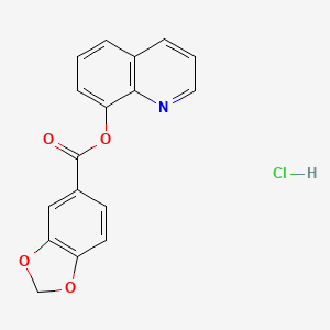 molecular formula C17H12ClNO4 B3973907 Quinolin-8-yl 1,3-benzodioxole-5-carboxylate;hydrochloride 