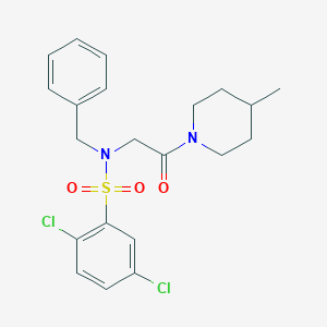molecular formula C21H24Cl2N2O3S B3973914 N-benzyl-2,5-dichloro-N-[2-(4-methylpiperidin-1-yl)-2-oxoethyl]benzenesulfonamide 