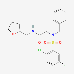 molecular formula C20H22Cl2N2O4S B3973936 N~2~-benzyl-N~2~-[(2,5-dichlorophenyl)sulfonyl]-N-(tetrahydrofuran-2-ylmethyl)glycinamide 