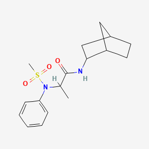 molecular formula C17H24N2O3S B3973993 N-(2-bicyclo[2.2.1]heptanyl)-2-(N-methylsulfonylanilino)propanamide 