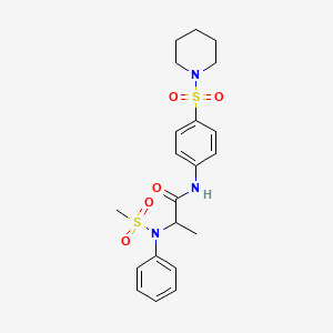 molecular formula C21H27N3O5S2 B3974081 2-(N-methylsulfonylanilino)-N-(4-piperidin-1-ylsulfonylphenyl)propanamide 