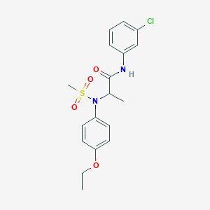 molecular formula C18H21ClN2O4S B3974118 N-(3-chlorophenyl)-N~2~-(4-ethoxyphenyl)-N~2~-(methylsulfonyl)alaninamide 
