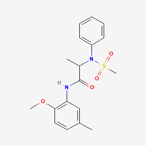 molecular formula C18H22N2O4S B3974206 N-(2-methoxy-5-methylphenyl)-2-(N-methylsulfonylanilino)propanamide 
