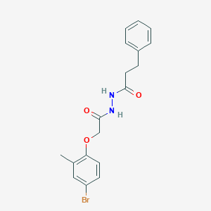 molecular formula C18H19BrN2O3 B397430 N'-[2-(4-bromo-2-methylphenoxy)acetyl]-3-phenylpropanehydrazide 