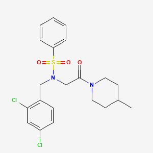 molecular formula C21H24Cl2N2O3S B3974343 N-(2,4-dichlorobenzyl)-N-[2-(4-methylpiperidin-1-yl)-2-oxoethyl]benzenesulfonamide 