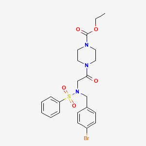 molecular formula C22H26BrN3O5S B3974383 ETHYL 4-(2-{N-[(4-BROMOPHENYL)METHYL]BENZENESULFONAMIDO}ACETYL)PIPERAZINE-1-CARBOXYLATE 