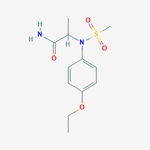 molecular formula C12H18N2O4S B3974422 2-(4-ethoxy-N-methylsulfonylanilino)propanamide 