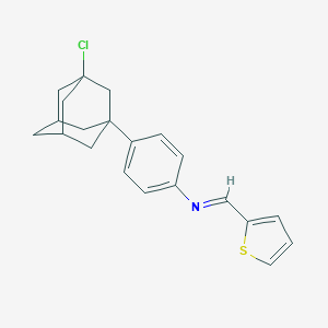 molecular formula C21H22ClNS B397446 N-[4-(3-chloro-1-adamantyl)phenyl]-N-(2-thienylmethylene)amine 