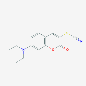 molecular formula C15H16N2O2S B039745 Coumarin, 3-thiocyano-4-methyl-7-(N,N-diethylamino)- CAS No. 114171-77-6