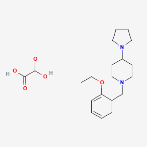 molecular formula C20H30N2O5 B3974533 1-[(2-Ethoxyphenyl)methyl]-4-pyrrolidin-1-ylpiperidine;oxalic acid 