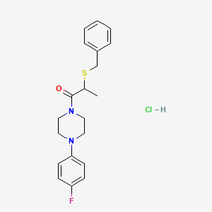 molecular formula C20H24ClFN2OS B3974564 2-Benzylsulfanyl-1-[4-(4-fluorophenyl)piperazin-1-yl]propan-1-one;hydrochloride 