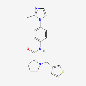 molecular formula C20H22N4OS B3974646 N-[4-(2-methylimidazol-1-yl)phenyl]-1-(thiophen-3-ylmethyl)pyrrolidine-2-carboxamide 