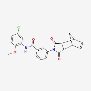 molecular formula C23H19ClN2O4 B3974659 N-(5-chloro-2-methoxyphenyl)-3-(1,3-dioxo-1,3,3a,4,7,7a-hexahydro-2H-4,7-methanoisoindol-2-yl)benzamide 