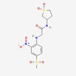 molecular formula C13H17N3O7S2 B3974826 N-(1,1-dioxothiolan-3-yl)-2-(4-methylsulfonyl-2-nitroanilino)acetamide 
