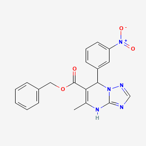 molecular formula C20H17N5O4 B3974834 BENZYL 5-METHYL-7-(3-NITROPHENYL)-4H,7H-[1,2,4]TRIAZOLO[1,5-A]PYRIMIDINE-6-CARBOXYLATE 