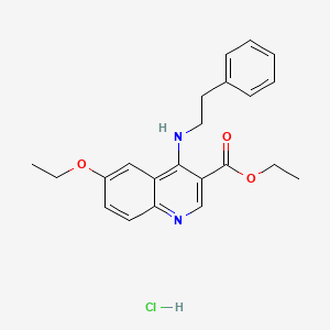 molecular formula C22H25ClN2O3 B3974868 Ethyl 6-ethoxy-4-(2-phenylethylamino)quinoline-3-carboxylate;hydrochloride 