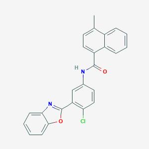 molecular formula C25H17ClN2O2 B397492 N-[3-(1,3-benzoxazol-2-yl)-4-chlorophenyl]-4-methyl-1-naphthamide 