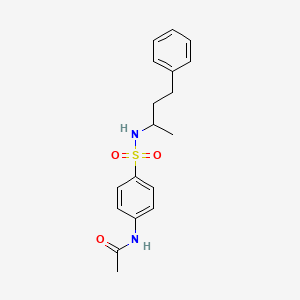 molecular formula C18H22N2O3S B3974945 N-{4-[(4-phenylbutan-2-yl)sulfamoyl]phenyl}acetamide 