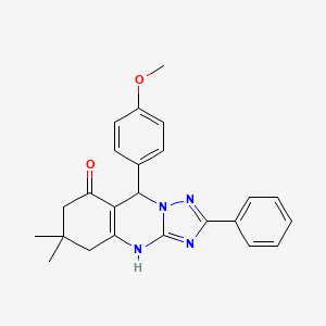 molecular formula C24H24N4O2 B3975090 9-(4-Methoxyphenyl)-6,6-dimethyl-2-phenyl-4,5,7,9-tetrahydro-[1,2,4]triazolo[5,1-b]quinazolin-8-one 