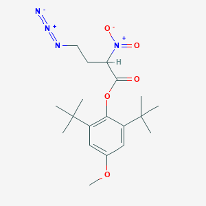 molecular formula C19H28N4O5 B039751 4-Azido-2-nitrobutyric acid, 2,6-di-t-butyl-4-methoxyphenyl ester CAS No. 113719-06-5