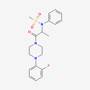 molecular formula C20H24FN3O3S B3975146 N-{1-[4-(2-fluorophenyl)piperazin-1-yl]-1-oxopropan-2-yl}-N-phenylmethanesulfonamide 