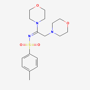 molecular formula C17H25N3O4S B3975278 N-[(1E)-1,2-di(morpholin-4-yl)ethylidene]-4-methylbenzenesulfonamide 