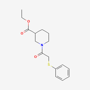 molecular formula C16H21NO3S B3975367 ETHYL 1-[2-(PHENYLSULFANYL)ACETYL]PIPERIDINE-3-CARBOXYLATE 