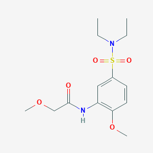 molecular formula C14H22N2O5S B3975521 N-[5-(diethylsulfamoyl)-2-methoxyphenyl]-2-methoxyacetamide 
